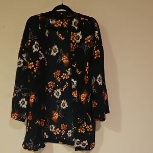 Floral Black Women's Top